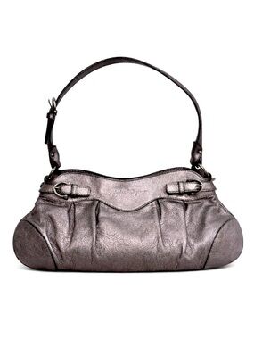 Salvatore Ferragamo Marisa Silver Metallic Calfskin Pochette Shoulder Bag